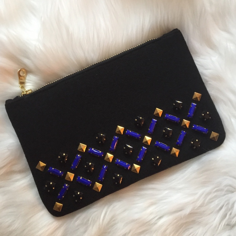 Embellished Wool Clutch